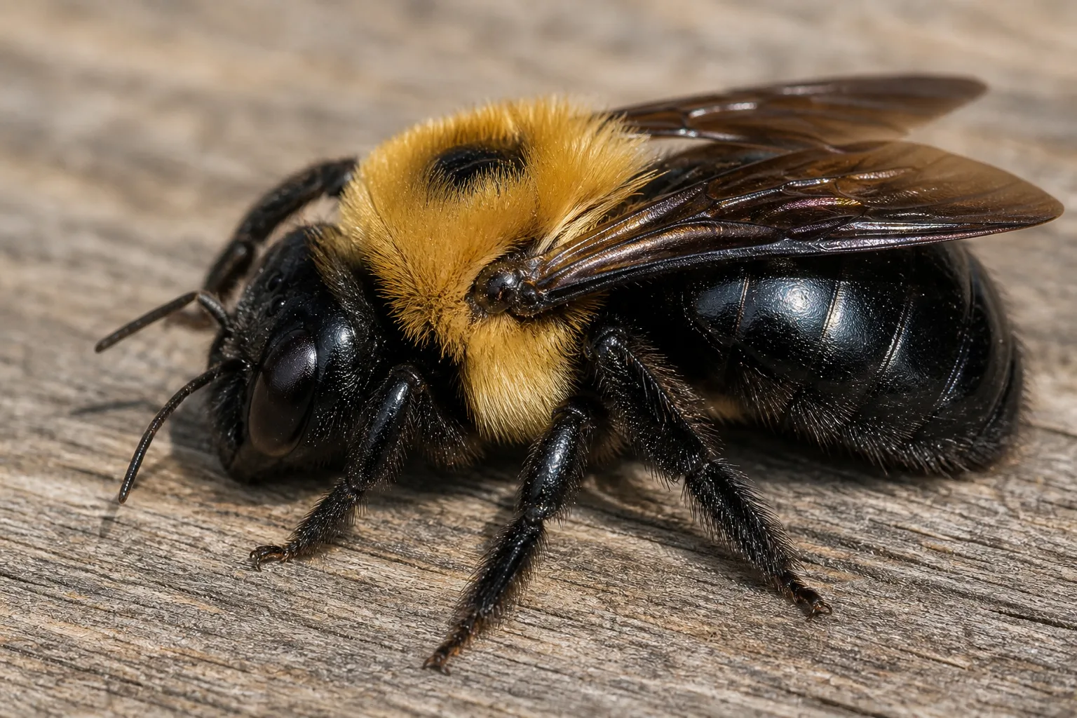 Abeille charpentière Xylocopa abdomen brillant